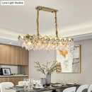 GobekUsa Contemporary Crystal Rhombus Island Light with 10 Bulbs, Suspended in Gold