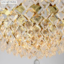 GobekUsa Contemporary Crystal Rhombus Island Light with 10 Bulbs, Suspended in Gold