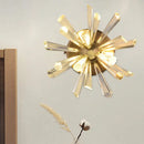 GobekUsa Contemporary 2-Head Gold Crystal Rod Sputnik Wall Sconce - Warm/White Light