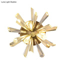 GobekUsa Contemporary 2-Head Gold Crystal Rod Sputnik Wall Sconce - Warm/White Light