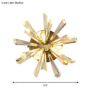 GobekUsa Contemporary 2-Head Gold Crystal Rod Sputnik Wall Sconce - Warm/White Light