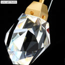 GobekUsa Crystal Stone-Shape Pendant Light Fixture Contemporary Style Down Lighting Pendant in Gold