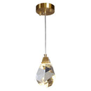 GobekUsa Crystal Stone-Shape Pendant Light Fixture Contemporary Style Down Lighting Pendant in Gold
