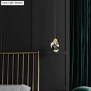 GobekUsa Crystal Stone-Shape Pendant Light Fixture Contemporary Style Down Lighting Pendant in Gold