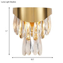 GobekUsa Gold Teardrop Crystal Drip Wall Sconce - Contemporary Indoor Lighting - 2 Bulb Surface Mount