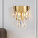 GobekUsa Gold Teardrop Crystal Drip Wall Sconce - Contemporary Indoor Lighting - 2 Bulb Surface Mount