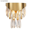 GobekUsa Gold Teardrop Crystal Drip Wall Sconce - Contemporary Indoor Lighting - 2 Bulb Surface Mount