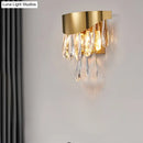GobekUsa Gold Teardrop Crystal Drip Wall Sconce - Contemporary Indoor Lighting - 2 Bulb Surface Mount