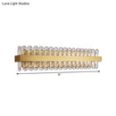 GobekUsa Contemporary Gold LED Bathroom Wall Sconce with Clear Oval-Cut Crystals