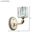 GobekUsa Contemporary Gold Cylinder Crystal Wall Lamp - Beveled Cut, 1/2-Head Design - Stylish Living Room Wall Mount Light