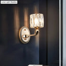 GobekUsa Contemporary Gold Cylinder Crystal Wall Lamp - Beveled Cut, 1/2-Head Design - Stylish Living Room Wall Mount Light