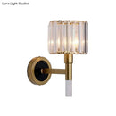 GobekUsa Contemporary Gold Wall Mount Sconce with Clear K9 Crystal - Column Living Room Light