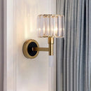 GobekUsa Contemporary Gold Wall Mount Sconce with Clear K9 Crystal - Column Living Room Light