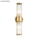 GobekUsa Contemporary Gold Crystal Wall Sconce for Living Room - 1/2 Bulb Cylindrical Design
