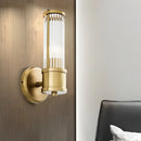 GobekUsa Contemporary Gold Crystal Wall Sconce for Living Room - 1/2 Bulb Cylindrical Design