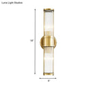 GobekUsa Contemporary Gold Crystal Wall Sconce for Living Room - 1/2 Bulb Cylindrical Design