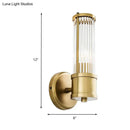 GobekUsa Contemporary Gold Crystal Wall Sconce for Living Room - 1/2 Bulb Cylindrical Design
