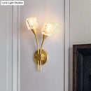 GobekUsa Contemporary Gold Cube Wall Sconce with Clear Crystal LED Lighting – Perfect for Living Room