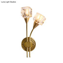 GobekUsa Contemporary Gold Cube Wall Sconce with Clear Crystal LED Lighting – Perfect for Living Room