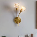 GobekUsa Contemporary Gold Cube Wall Sconce with Clear Crystal LED Lighting – Perfect for Living Room