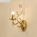 GobekUsa Contemporary Gold Cylinder Glass Wall Sconce Light for Sleeping Room - 1/2 Heads Wall Mounted Lamp