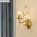 GobekUsa Contemporary Gold Cylinder Glass Wall Sconce Light for Sleeping Room - 1/2 Heads Wall Mounted Lamp