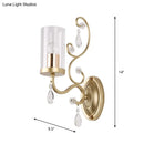 GobekUsa Contemporary Gold Cylinder Glass Wall Sconce Light for Sleeping Room - 1/2 Heads Wall Mounted Lamp