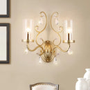 GobekUsa Contemporary Gold Cylinder Glass Wall Sconce Light for Sleeping Room - 1/2 Heads Wall Mounted Lamp