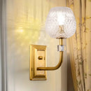GobekUsa Contemporary Gold Finish Dome Foyer Wall Sconce with Clear Lattice Glass