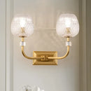 GobekUsa Contemporary Gold Finish Dome Foyer Wall Sconce with Clear Lattice Glass