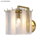GobekUsa Contemporary Gold Drum Wall Sconce Light with Frosted and Waterglass - 1 Light Fixture