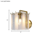 GobekUsa Contemporary Gold Drum Wall Sconce Light with Frosted and Waterglass - 1 Light Fixture