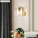 GobekUsa Contemporary Gold Drum Wall Sconce Light with Frosted and Waterglass - 1 Light Fixture