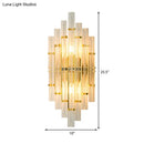 GobekUsa Contemporary Gold Finish Bedroom Wall Sconce with Crystal Tube Shape - 2 Lights