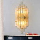 GobekUsa Contemporary Gold Finish Bedroom Wall Sconce with Crystal Tube Shape - 2 Lights