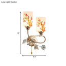 GobekUsa Contemporary Gold Finish Wall Lamp with Cream Glass Shade & Pull Chain