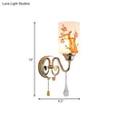 GobekUsa Contemporary Gold Finish Wall Lamp with Cream Glass Shade & Pull Chain