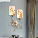 GobekUsa Contemporary Gold Finish Wall Lamp with Cream Glass Shade & Pull Chain