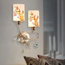 GobekUsa Contemporary Gold Finish Wall Lamp with Cream Glass Shade & Pull Chain