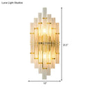 GobekUsa Contemporary Gold Finish Bedroom Wall Sconce with Crystal Tube Shape - 2 Lights