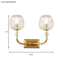 GobekUsa Contemporary Gold Finish Dome Foyer Wall Sconce with Clear Lattice Glass