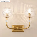 GobekUsa Contemporary Gold Finish Dome Foyer Wall Sconce with Clear Lattice Glass