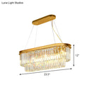 GobekUsa Contemporary Crystal Island Pendant with 7 Bulbs and Gold Finish - 2 Layer Ellipse Design