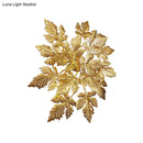 GobekUsa Maple Leaf Wall Mount Metal 6-Light Gold LED Sconce - Contemporary Design