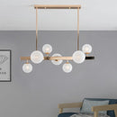 GobekUsa Contemporary Gold Frosted Glass Round Island Pendant Lighting - 7 Heads Fixture