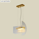 GobekUsa Contemporary Gold Geometric Chandelier: Clear Glass LED Hanging Light Fixture for Dining Room