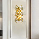 GobekUsa Contemporary Brass Finish Teardrop Sconce: Clear Crystal Wall Light with 2 Lights for Living Room