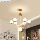 GobekUsa Contemporary Gold Glass Spherical Ceiling Chandelier with 5/7 Bulbs