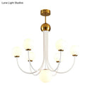 GobekUsa Contemporary Gold Glass Spherical Ceiling Chandelier with 5/7 Bulbs