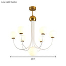 GobekUsa Contemporary Gold Glass Spherical Ceiling Chandelier with 5/7 Bulbs